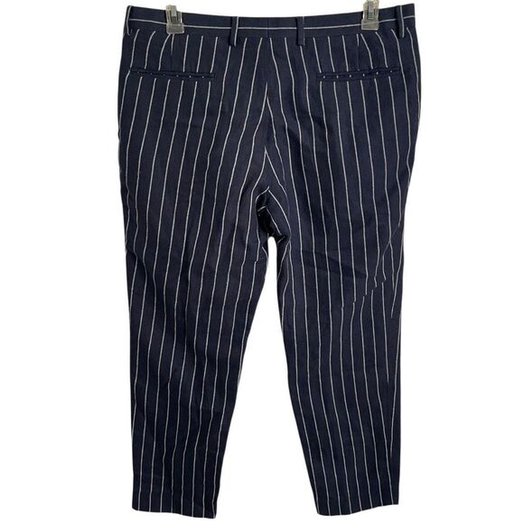 Octubre Editions Mens Jody Suit Navy Pinstripe Double Breasted Flat Front Pant - Picture 3 of 16